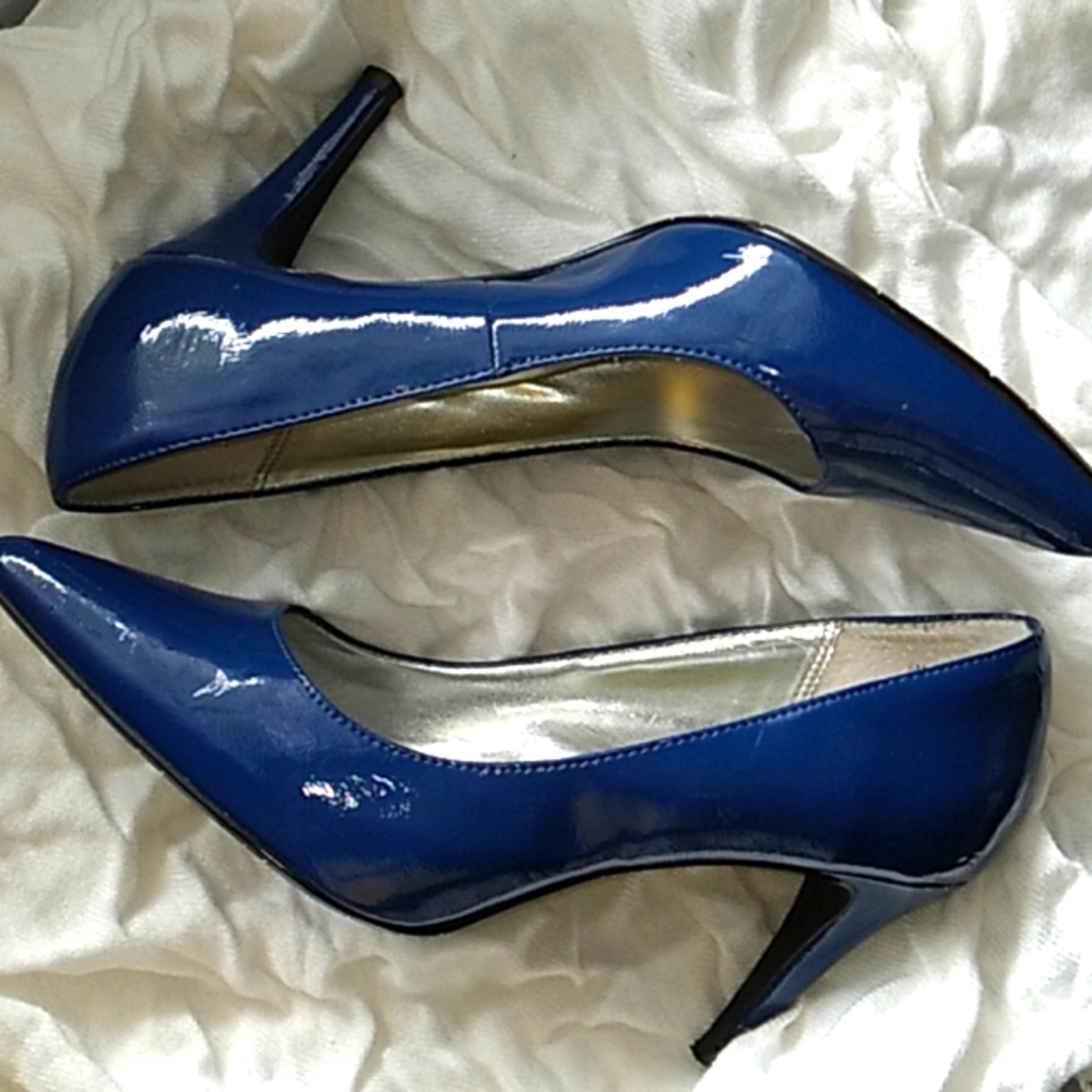 Shiny Blue Heels